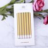 6pcs Metal Gold Silver Birthday Candles DIY Colorful Cake Decoration Baby Shower Gender Reveal Cupcake Decorating Candle Toppers