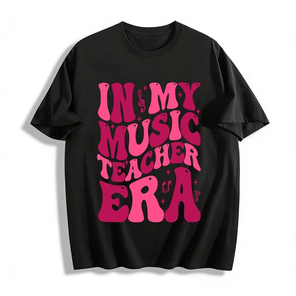 In My Music Teacher Era Retro Style Music Themed Teacher Tee Pure cotton T-shirt XXS