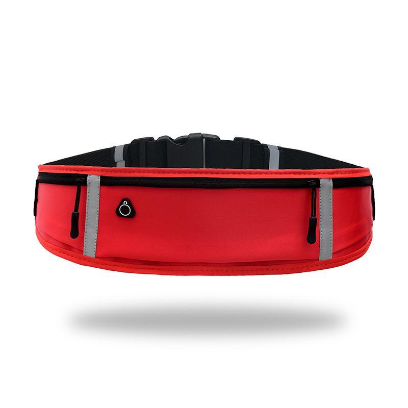 Waterproof Reflective Running Belt With Multi-pockets And Sealed Zipper For Sports
