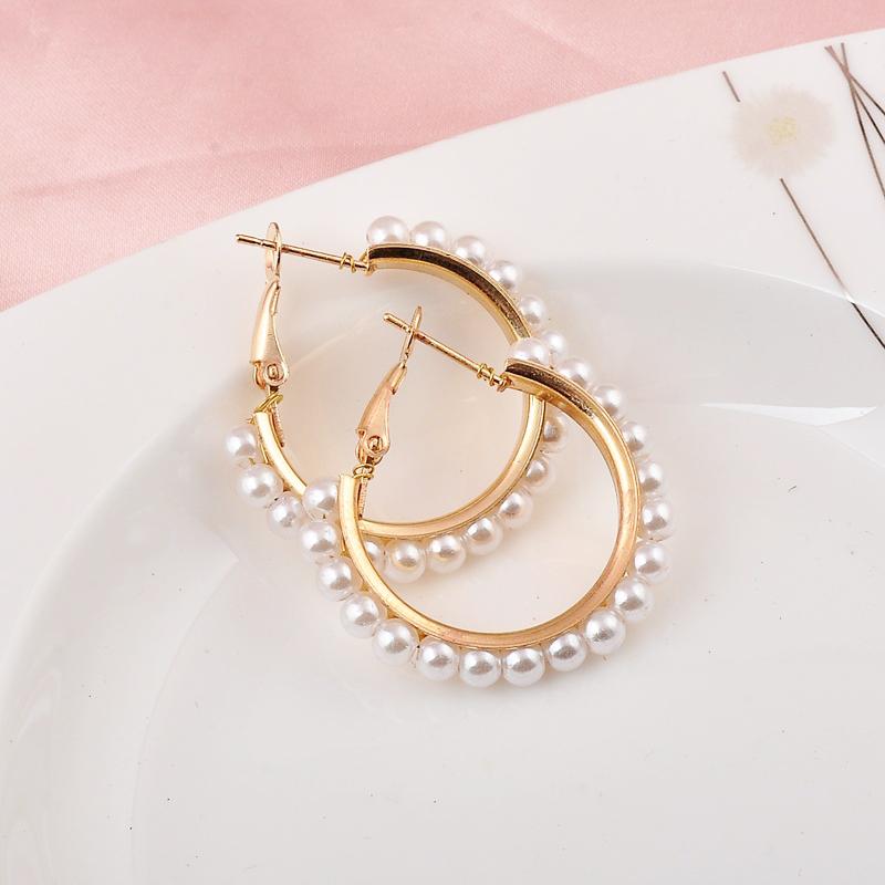 Heart Round Imitation Pearl Butterfly Leaf Tulip Flower Drop Earrings Women Wedding Geometry Jewelry Trend Creative Accessories