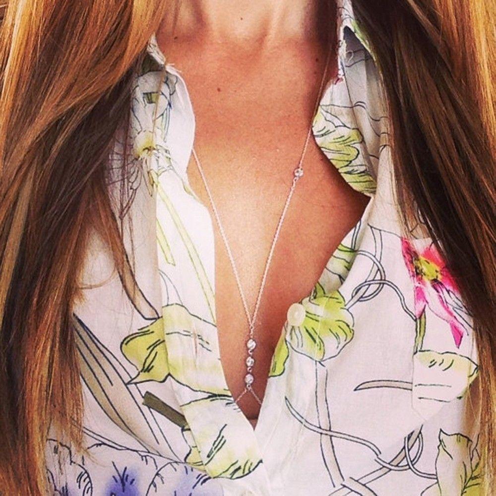 Necklace Women Accessories Bikini Crossover Waist Belly Harness Body Chain Necklace Simple Chain