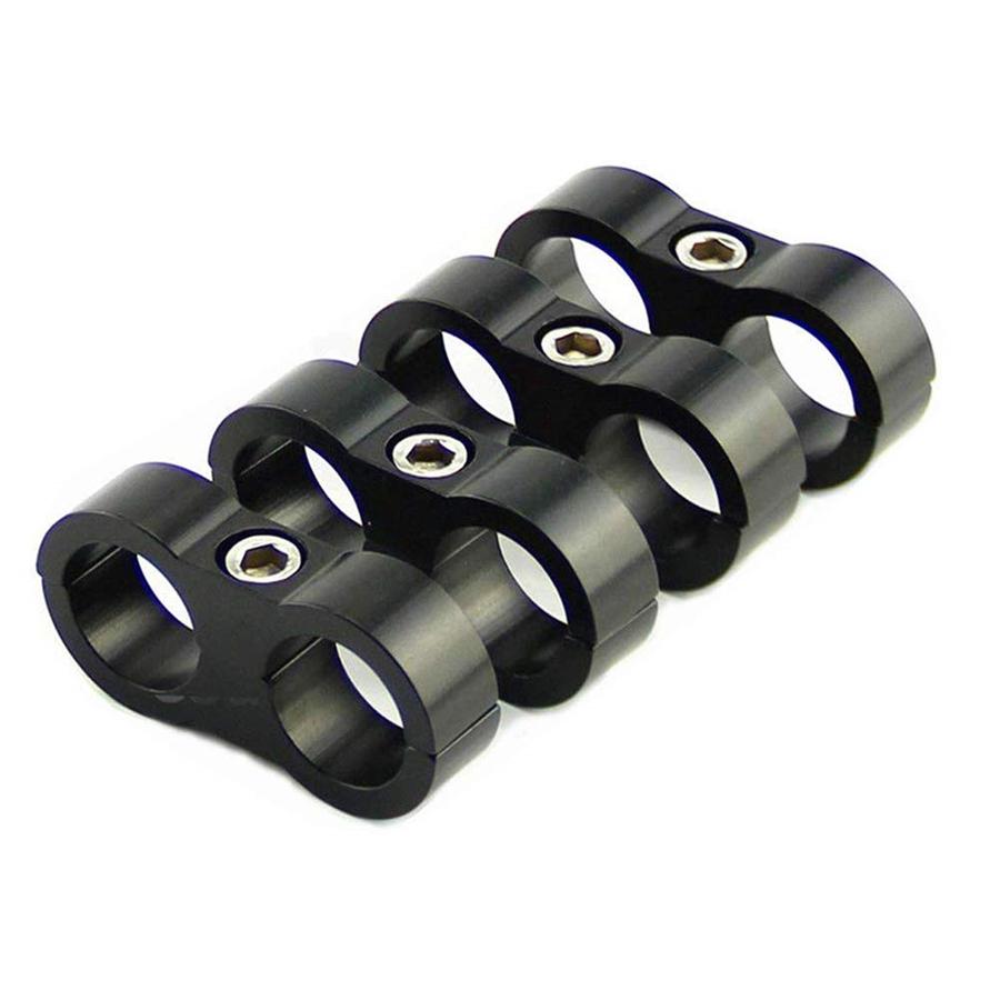 8pcs AN8 16MM Braided Hose Separator Clamp Fitting Adapter Bracket Black