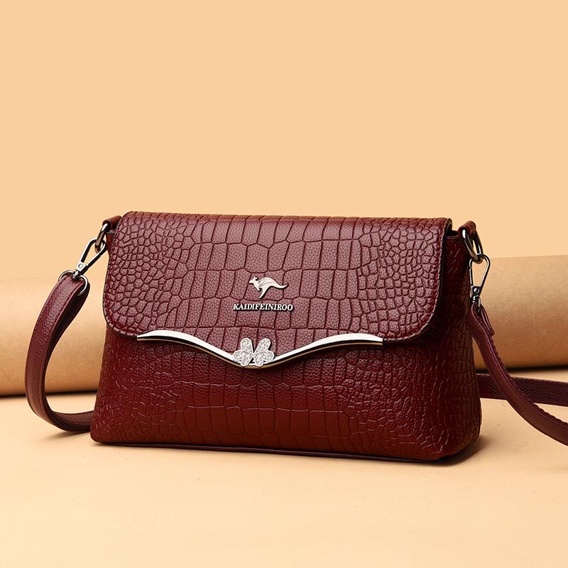 Crossbody Shoulder Bag Fashion Crocodile Print Small Square Bag Mom Bag