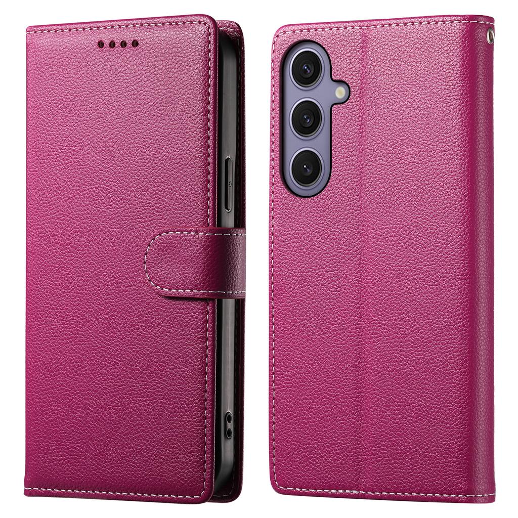 DF-012 For Samsung Galaxy S24 Case Litchi Texture Leather Wallet Stand Phone Cover
