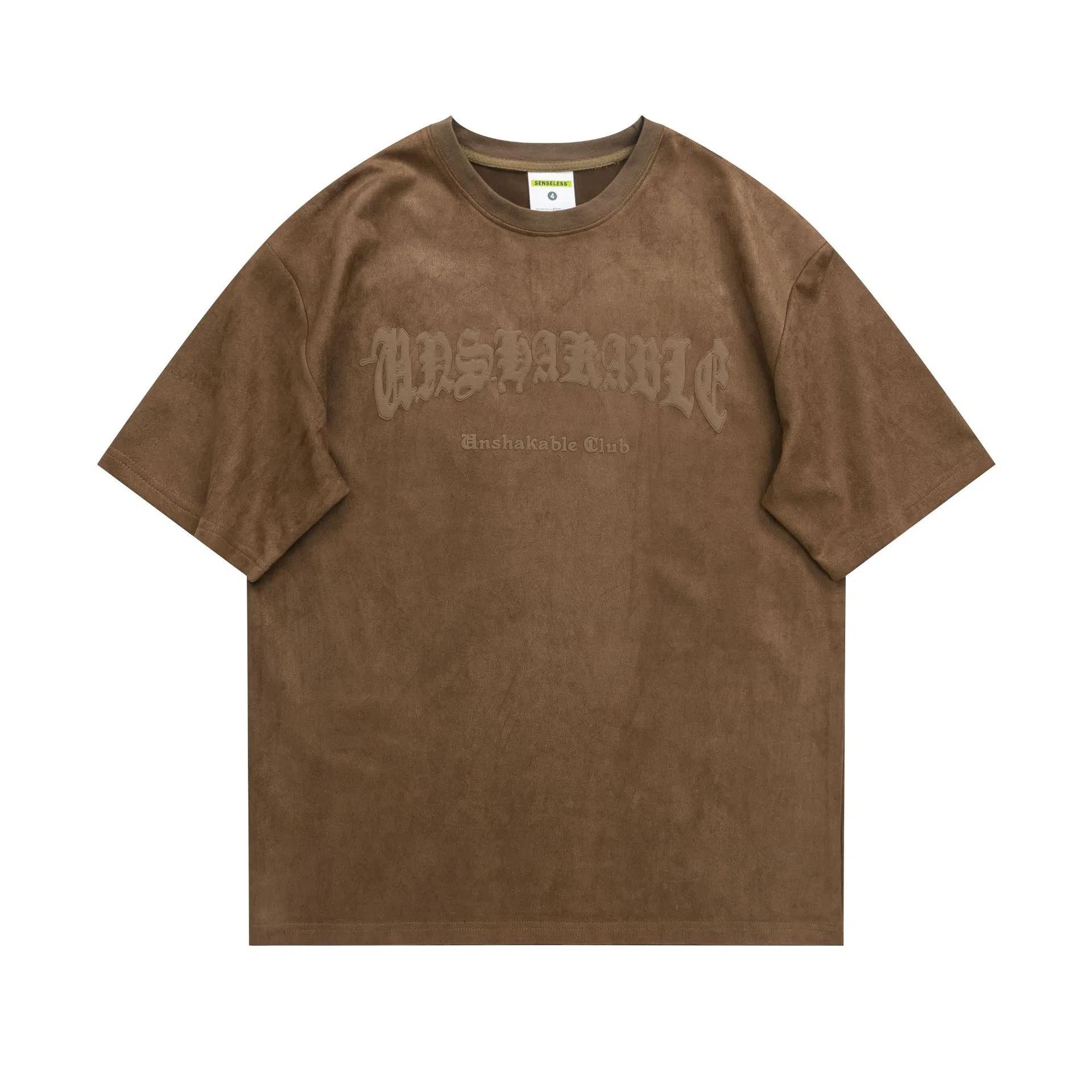 

2025 Летние винтажные футболки для мужчин с принтом черепа, свободные футболки с коротким рукавом, замшевые футболки Y2k, молодежные повседневные футболки с коротким рукавом в стиле хип-хоп с круглым вырезом XL чёрный