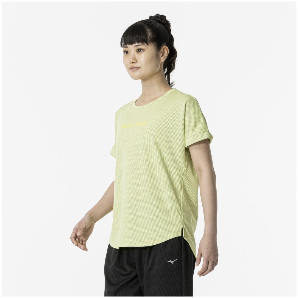Mizuno Dry Aeroflow Highly Breathable Short Sleeve Training Luminary Size 32MAA870 Women's T-Shirt, Green,