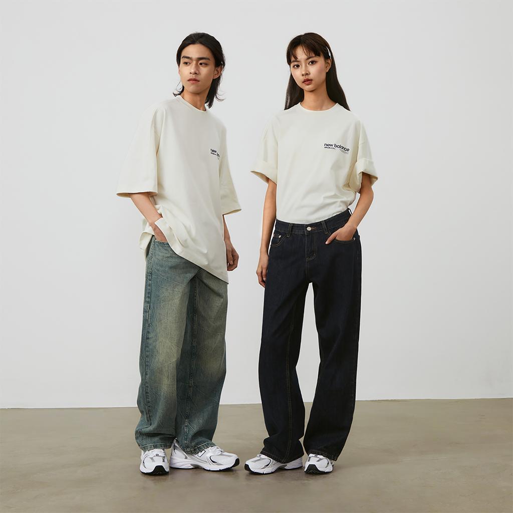 New Balance T Shirt Unisex Ivory White AMT42301-CIC