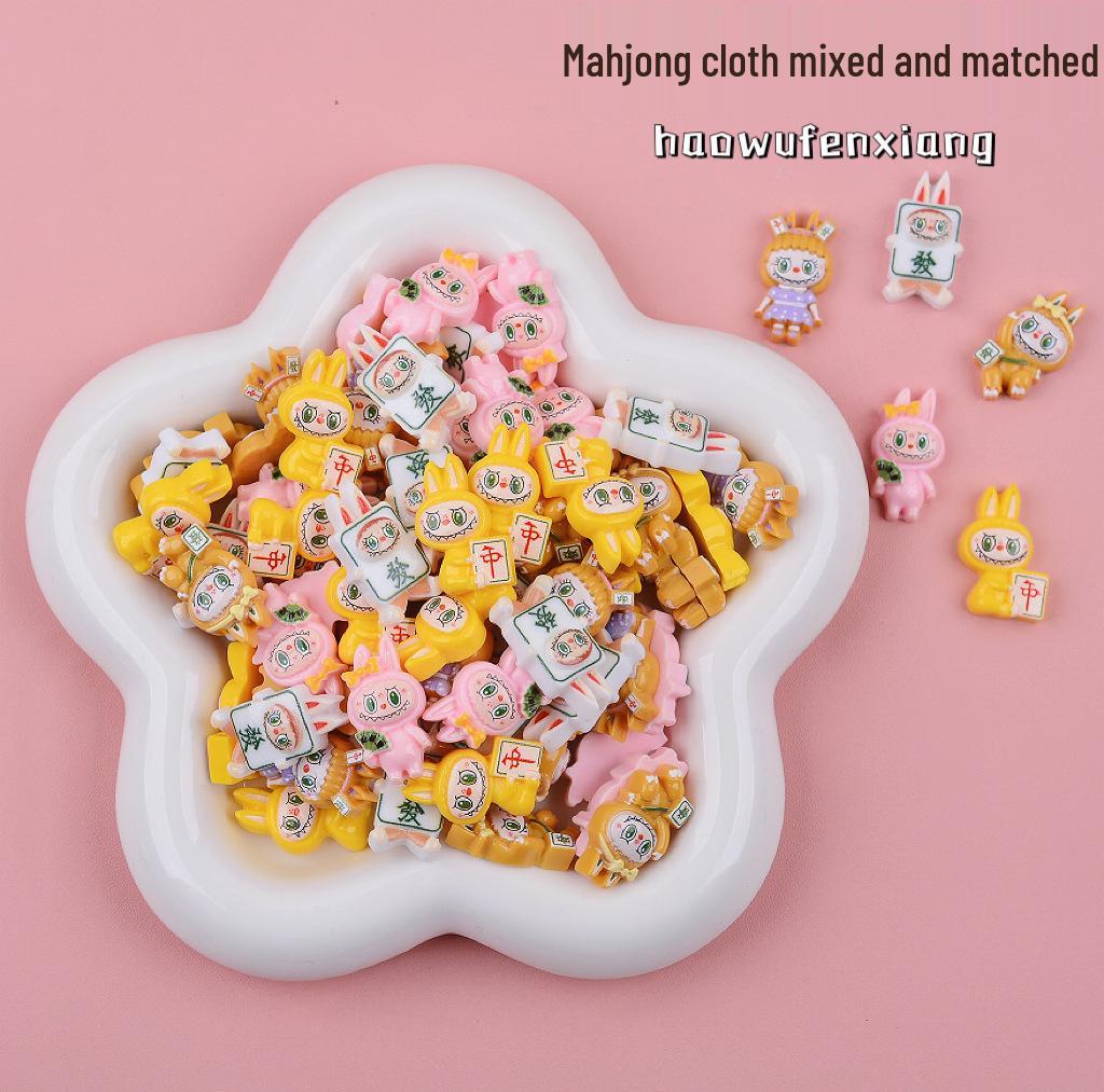 Labubu Keychain Blind Bag: Mini DIY Resin Accessories, Creative Gift, Schoolbag Pendant
