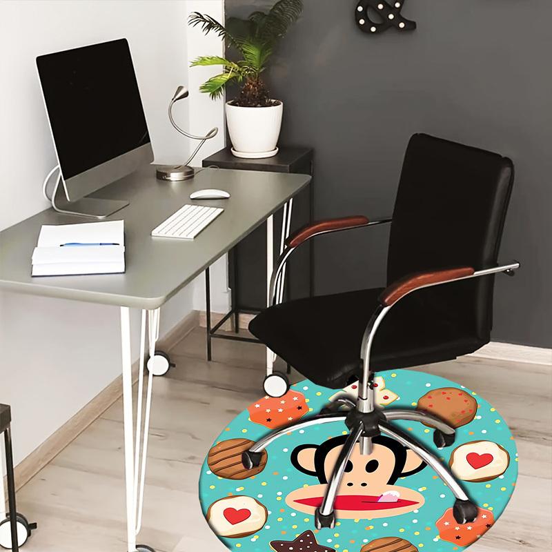 

1pc Paul Frank Monkey Cookies Round carpet, Made of Polyester,Perfect for Decorating Office Chairs, Living Rooms,Vibrant Decorative Rug 80cm