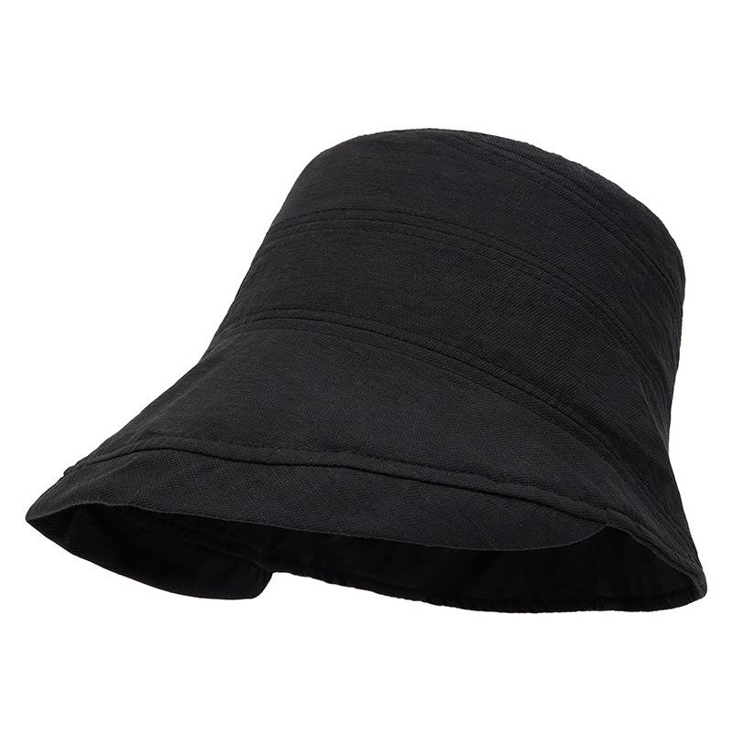 Sombrero de Pescador de Algodón y Lino para Mujer, Verano, Exterior, Protección Solar, Transpirable, Sombrilla, Sombrero de Pescador, Sombrero de Sol