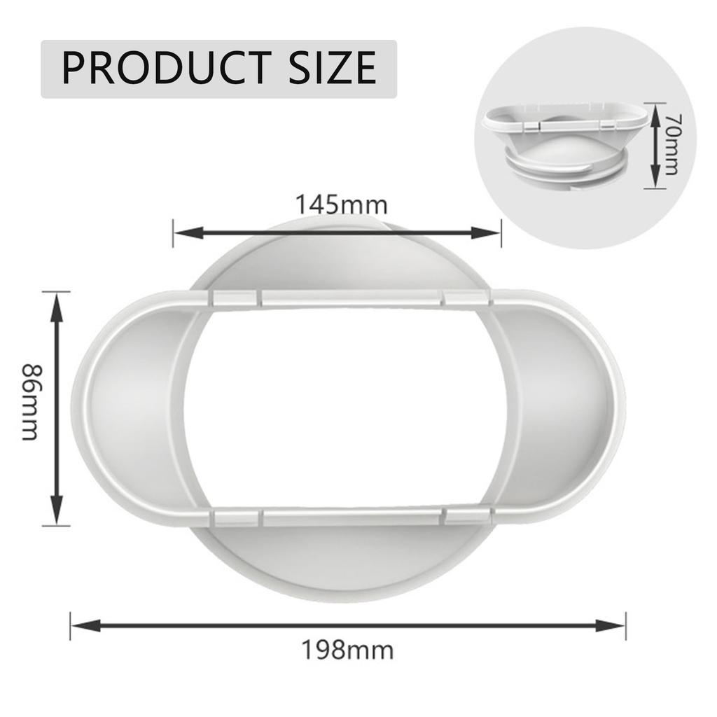 Portable Air Conditioner Exhaust Hose Adapter 130mm/150mm Universal Flat Mouth ConnectorNo Drilling for Home Bedroom
