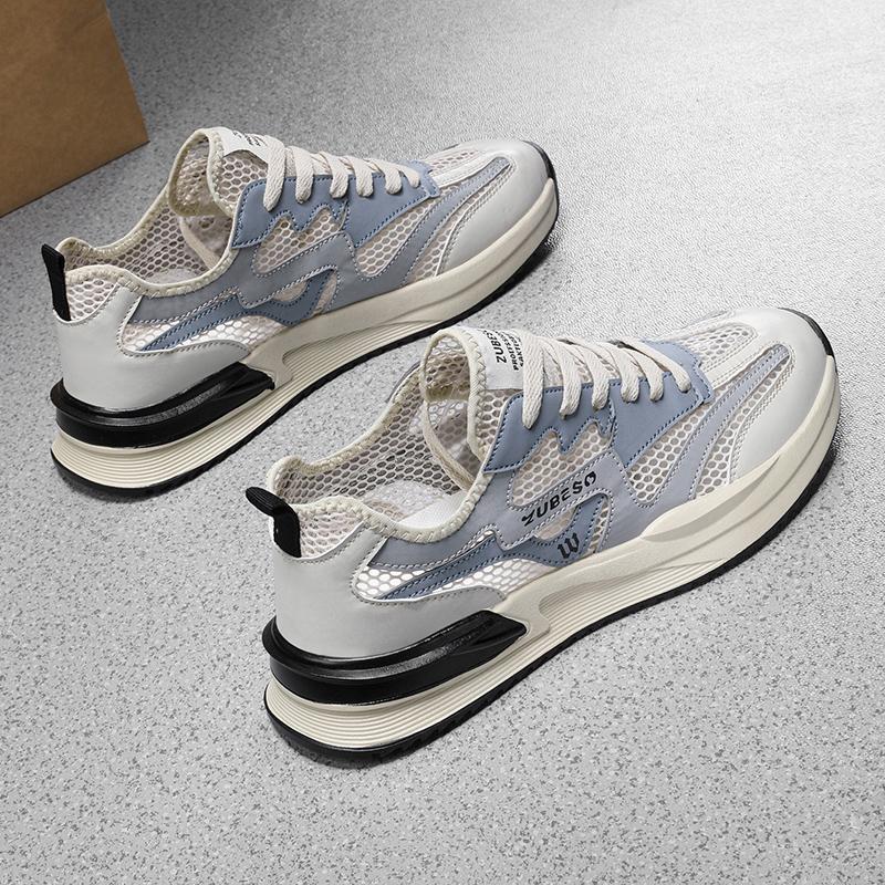Trend Men's Casual Shoes Sneaker Normal Size Outdoor Breathable Mesh Fashion Sports Grey Running Tennis Shoes