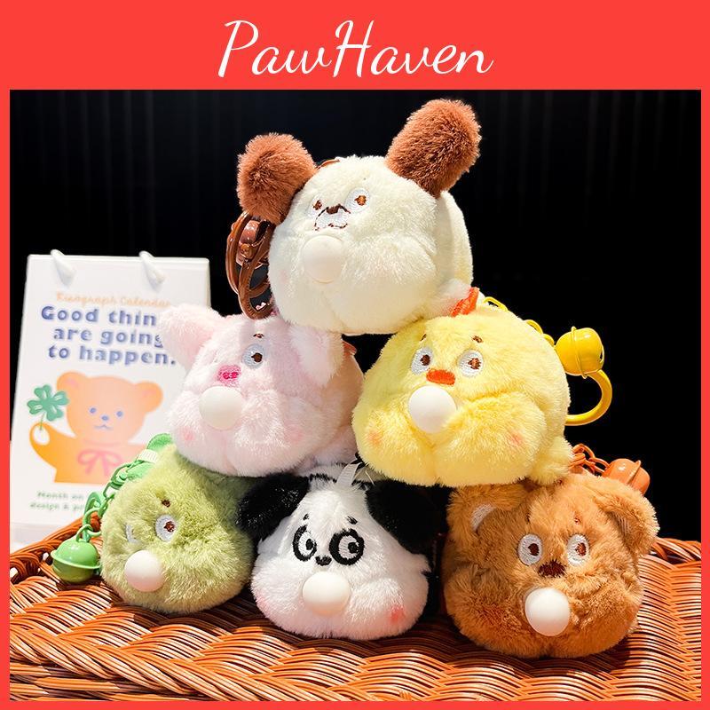 Cute Cartoon Animal Plush Keychain With Soft Material For Backpack Decor And Gifts