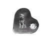 Border Terrier – Crystal Clock with a Dog Picture, Heart-shaped Shelf Clock |