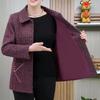 Damen Frühling/Herbst Karierte Jacke Übergröße Elegant Knopfleiste Slim-Fit Jacke für Reife Frauen