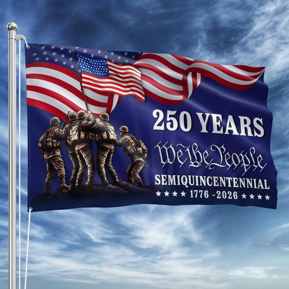 

Commemorating the 250th anniversary flag of the United States, anniversary celebration banner of the United States, excluding flagpoles layout 1 різнокольоровий