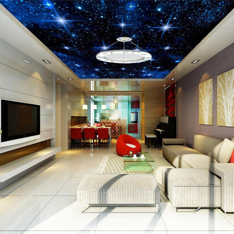 Murais de parede 3D papel de parede para sala de estar quarto infantil estrela céu noturno teto mural fundo foto papel de parede