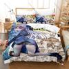 Cool Isekai Ojisan Bedding Set 3Pcs Fantasy Comedy Anime Pattern Comfortable Bed Linen for Home Daily Use Uncle From Another Wor