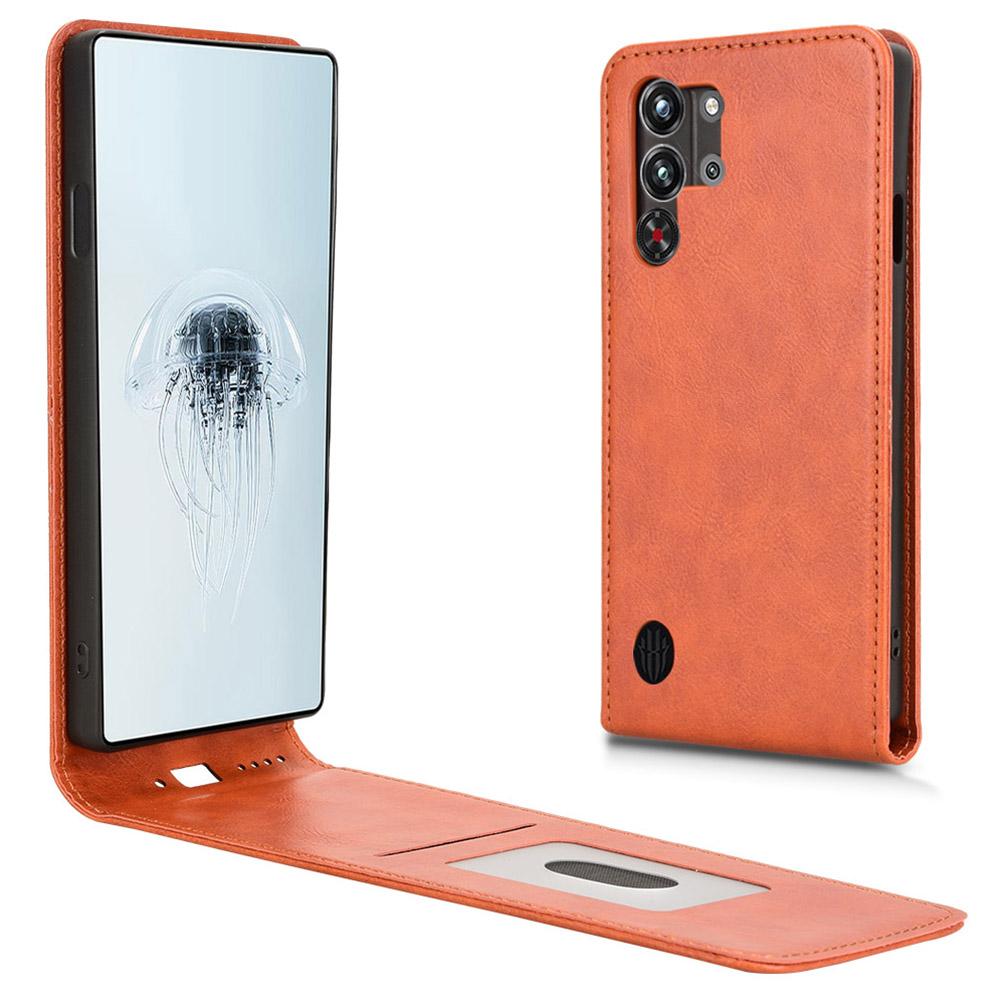 

Чехол для ZTE nubia Red Magic 10 Pro+ 5G/10 Pro 5G со слотом для карты, магнитный откидной кожаный чехол для телефона Orange