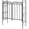 Garden Decorative Metal Arch with Gate Outdoor Patio Trellis Arbor for Climbing Plant Archway Antique Black - 108L X 45W X 215Hcm