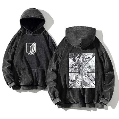 Manga Attack On Titan Kleidung Shingeki No Kyojin Grafik Kapuzenpullover Herren Damen Baumwolle Kapuzenpullover Gewaschenes Sweatshirt Harajuku Streetwear
