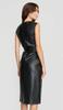 Handmade Genuine Lambskin Casual Party Club Wear Women's Stylish Leather Dress Black