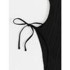Ribbed Knit Halter Cutout One Piece Swimsuit Tie Side High Cut Bathing SuitSolid Color