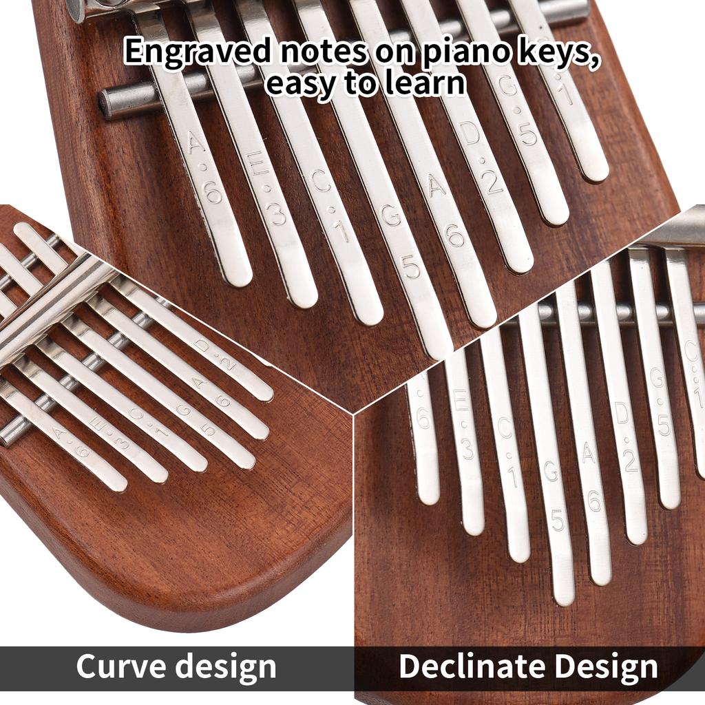 Kalimba Mini Thumb Piano 8 Keys Portable Musical Instrument Kalimba Thumb Piano with Tune Hammer