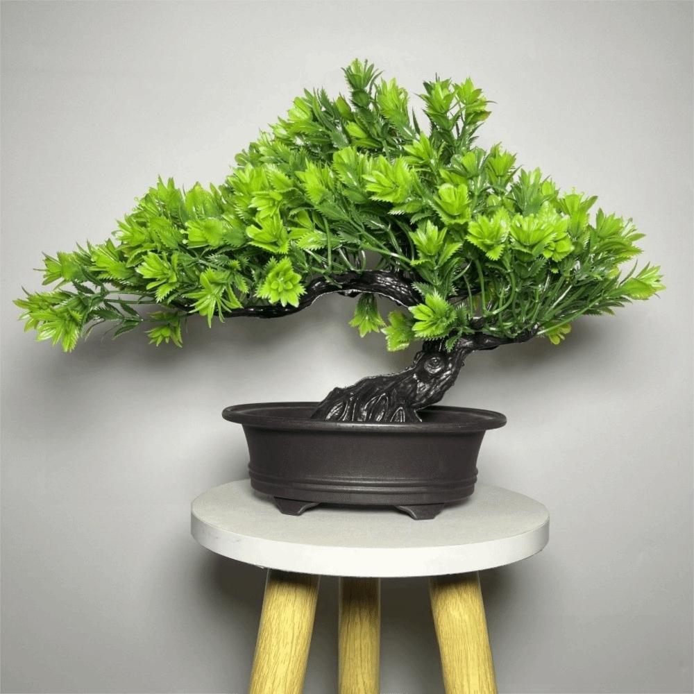 Zielone Sztuczne Drzewko Bonsai Sosna Pozdrowień Sztuczna Roślina w Doniczce Sztuczna Roślina Zielona Dekoracja Domu