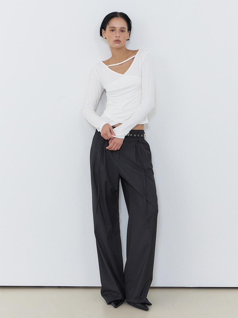 ETMON Unbalance Strap T-Shirt, Ivory