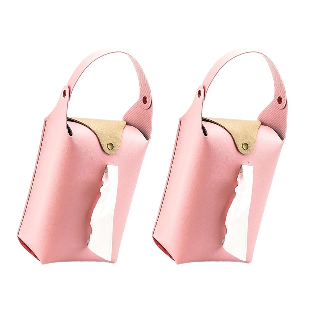 Pack Of 2 PU Leather Hanging Tissue Holder Paper Towel Refill Box for Home and Car Use Stylish Kitchen Napkin Dispenser