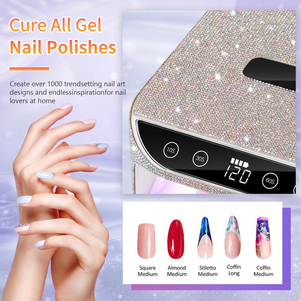 DianaBeauty UV Nail Lamp Professional Portable Nail Dryer with LCD Touch Screen 36 LEDs UV Manicure Lamp Nail Tools