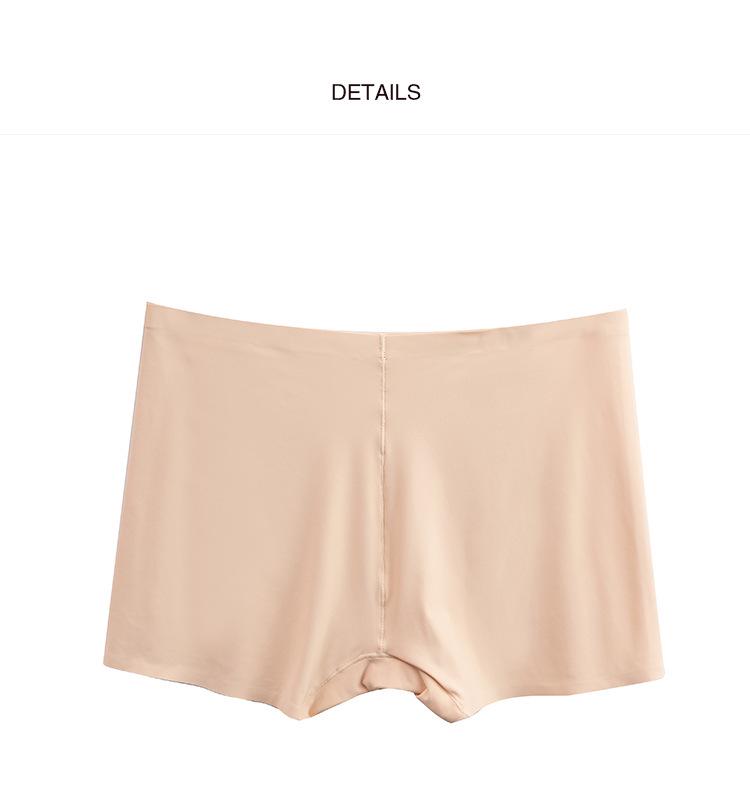 Damen Mid-Waist Nahtlose Sicherheits-Boy-Shorts - Flaches Bein, Weiß/Nude/Schwarz Eisseide, Anti-Exposition UP37