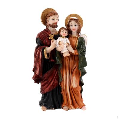 Catholic Holy Family Statue Jesus Religious Figurine Display Home Resin Figure Sculpture for