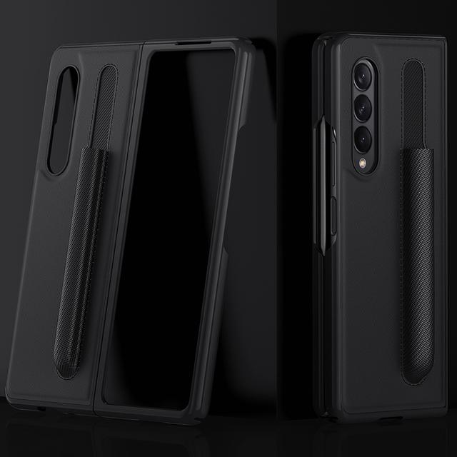 Anti -Scratch Pen Holder Thin Case For Samsung Galaxy Z Fold 3 5g Fold3 Anti -Knock Cell Phone Cover Fundas