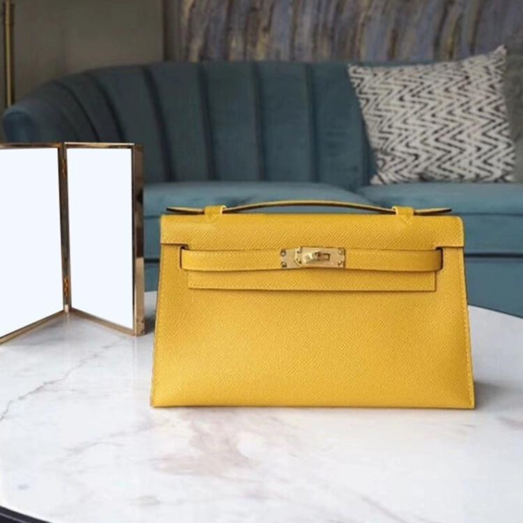 New Kelly bag palm pattern cowhide shoulder portable fashion leather small square bag women