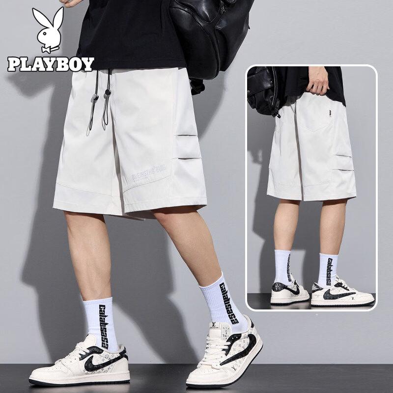 PLAYBOY Men s Summer Ice Silk Cargo Shorts L