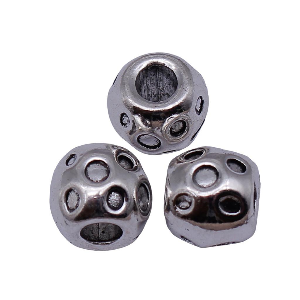 Vintage Floral Pattern Cylinder Beads Antique Style Large Hole Spacers For DIY