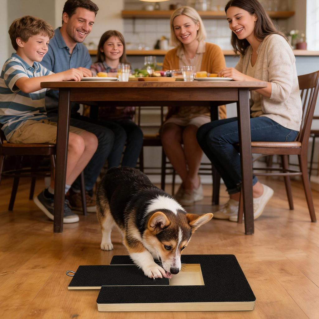 35x25cm Dog Nail Scratch Board Pull-Out Wooden Pet Nail Trim Pad With Built-in Treat Box Sandpaper Scratcher Toy  Grooming Train