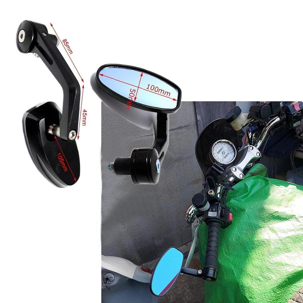 JPMODAO Motorcycle Mirror, Bar End Mirror, Bar End Motorcycle Mirror, Aluminum Universal Motorcycle Mirror,