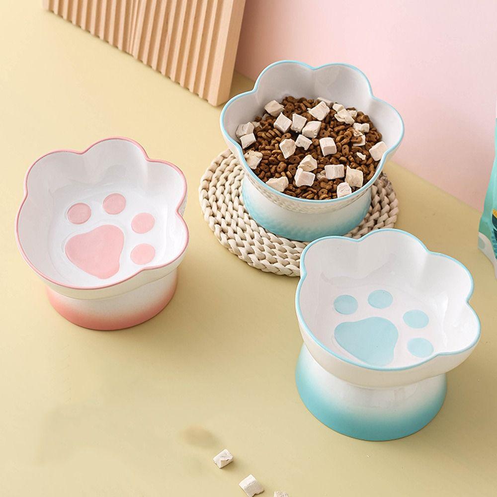 Large Capacity Dog Food Bowl High Foot Pet Drinking Bowl Ceramic Cat Bowl  For Cats Dogs
