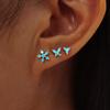 3PCS Stainless Steel Flower Stud Earrings Set For Women Zircon Helix Ear Tragus Cartilage Piercing Earrings Jewelry Accessories