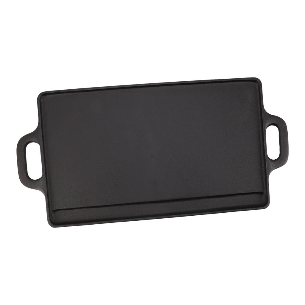 Plaque de cuisson double face en fer Chauffage rapide et uniforme Plaque de grill réversible pour camping en plein air Réchaud à gaz Cuisinière à induction