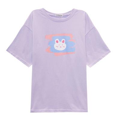 Short-sleeved T-shirt Women's Ins Tide Summer New Korean Version Loose Foreign Style Student Age Reduction Cartoon On Clothes