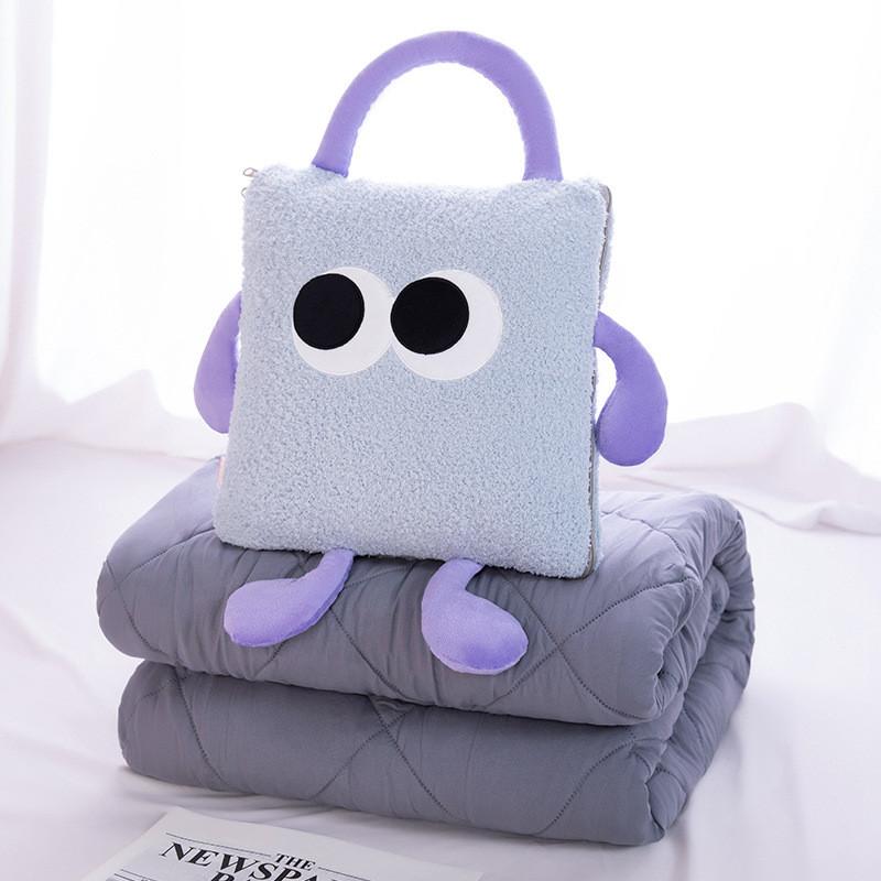 Cartoon Plush Toy Pillow Blanket Combo For Sofa Bed Office Nap Gift Doll Adults