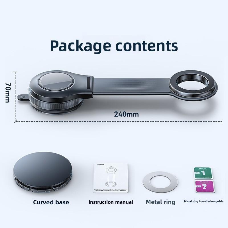 Car Mount With Suction Cup And Magnetic Fixation For Smartphone Navigation