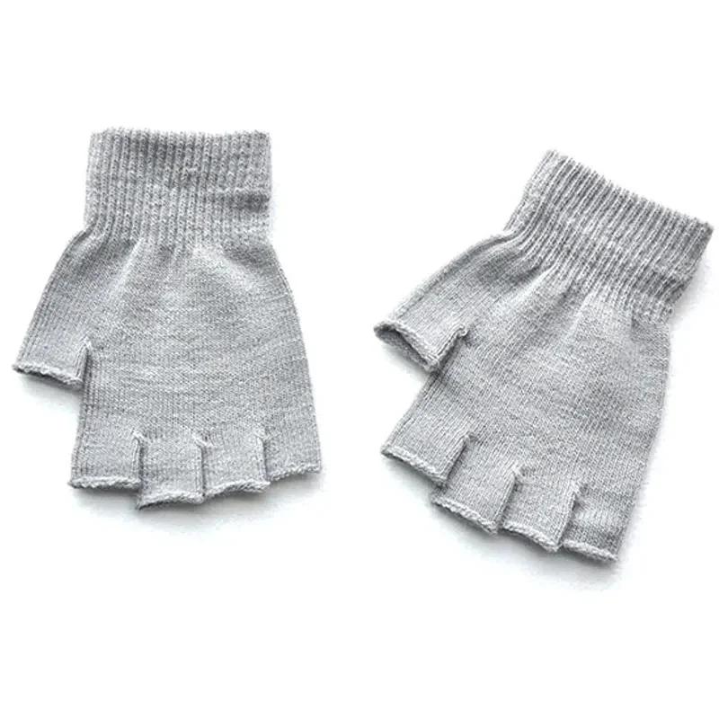 Hot Children Magic Knitted Gloves Kids Stretch Half Finger Glove Winter Warm Mittens Solid Fingerless Gloves Girls Soft Wrist