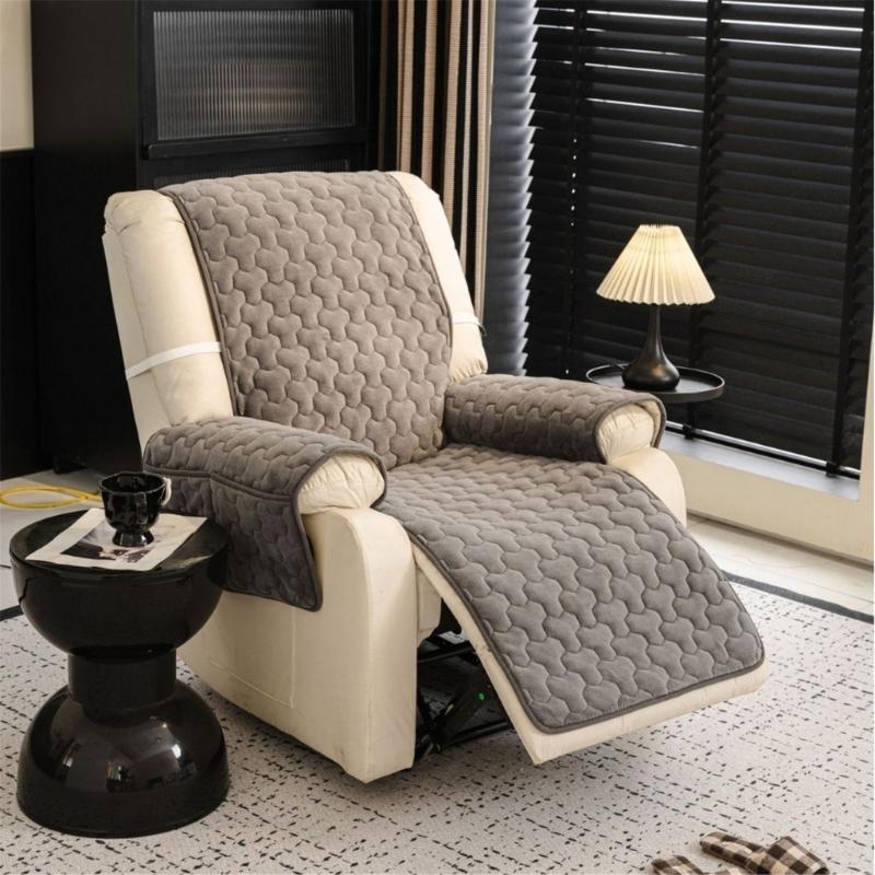 Flanell Sofabezug Polster Weich Warm Sessel Stuhl Couch Abdeckung mit Seitentaschen Für Winterkomfort Universelle Größe