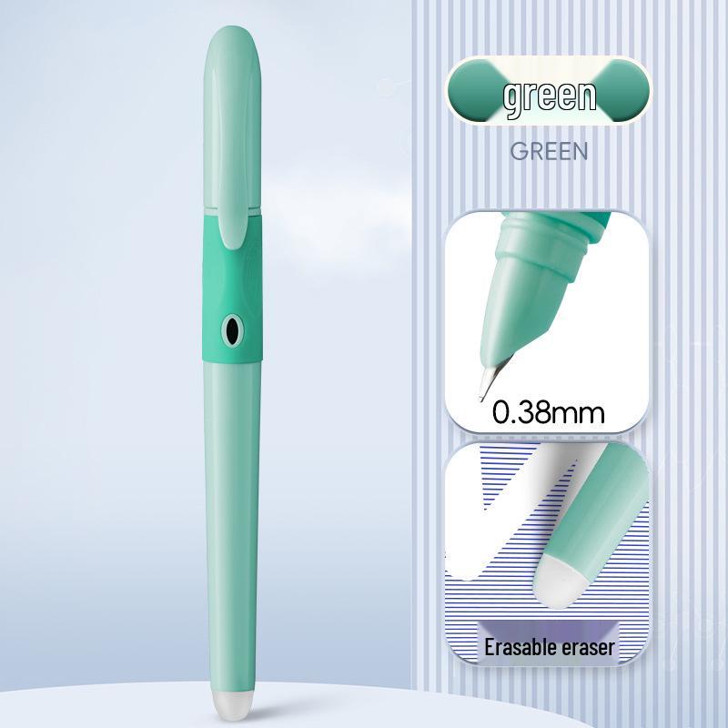 Click Pen with Thermosensitive Erasable Ink, Replaceable Cartridge, Ergonomic Design for Correct Posture, Calligraphy Practice, Ideal for Students