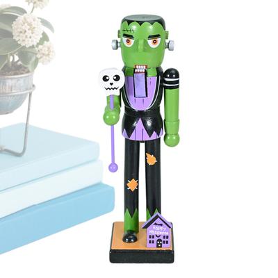 Halloween Holz Nussknacker Feiertagsdeko Skelett Kürbis Nussknacker Halloween Figur Goodie Bag Füller für Heimdekoration